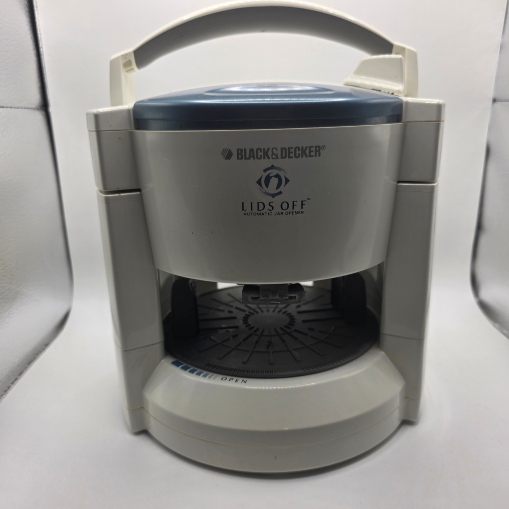Black & Decker Lids Off Automatic Jar Opener JW200 White Electric Kitchen Tool